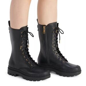 Coach Tasha Black Combat Boots
